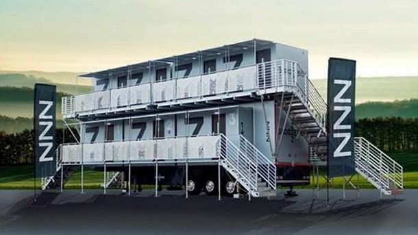 The portable rooms can be stacked to reduce space 