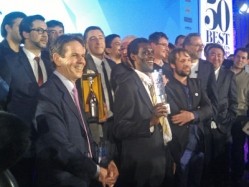 The chefs and restaurateurs from the World's 50 Best 2012 awards gathered on stage at London's Guildhall last night