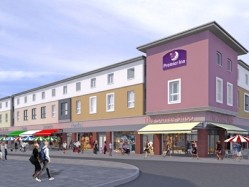 A computer generated image of how the Premier Inn development in Yeovil will look upon completion