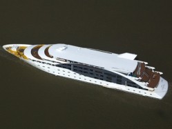 Sunborn London is 120m long and has 138 spacious bedrooms and suites over five different decks