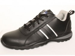 The Denny's AFD black safety trainer DK85 with steel toe cap and slip resistant sole