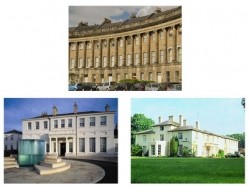 (Top) The Royal Crescent hotel, Bath; (left) Seaham Hall, County Durham; (right) Congham Hall, North Norfolk