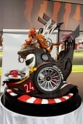 The French buffet featured an F1 motor racing theme with the sugar and chocolate sculptures intertwined.