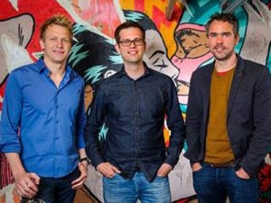 Chilango co-founders Eric Partaker and Dan Houghton with Crowdcube CEO Luke Lang (middle)