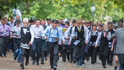 Last year over 400 front-of-house staff took part in the waiters' race in Hyde Park