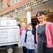 Lizzy Batchelor,Rachael Pritchard and Annie McNicholl of Rococo Chocolates ran a chocolate delivery van outside The Chester Grosvenor this week