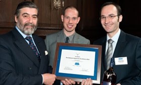 Sommelier David Galetti, right, was awarded for his food and wine matching skills