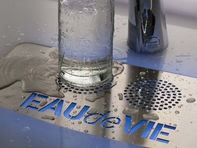 Classeq’s Eau de Vie filtered water system allows users to bottle and brand their own water