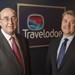 Brian Wallace (l) has been welcomed to his new post as chairman of budget hotel chain Travelodge by the company's chief executive Grant Hearn (r)