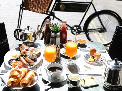 Bentley's is now serving breakfast al-fresco and in the Oyster Bar