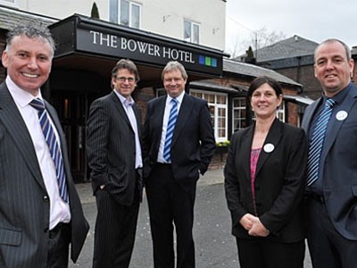 Blue Training UK led by Philip Healey (far right) has completed the purchase of The Bower Hotel and will open a hospitality training academy on site