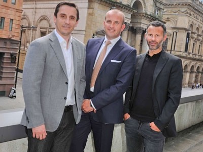 GG Hospitality's managing director Stuart Procter (centre) says Gary Neville and Ryan Giggs have been involved in every detail of the business