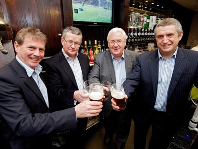 James Baer, managing director of Amber Taverns (second left), has said the wet-led pub model which has delivered success for the company could work in parts of the South as well as the North