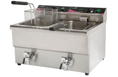 Pantheon fryers are available in a single 8 litre and a twin 16 litre model, which has twin controls to allow heating at different temperatures