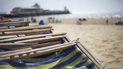 Bournemouth beach is a popular destination for British tourists.