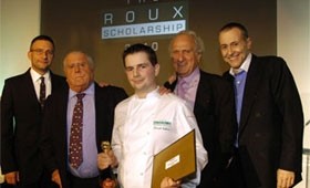 Kenneth Culhane (centre) with Alain, Albert, Michel and Michel (jr) Roux