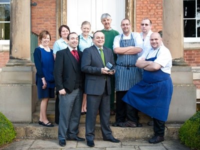 The staff at Middlethorpe Hall celebrate winning the Best Service award in LateRooms.com's Best Kept Secret Awards