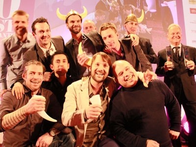 Rene Redzepi and the team from Noma pick up their award for the Best Restaurant in the World