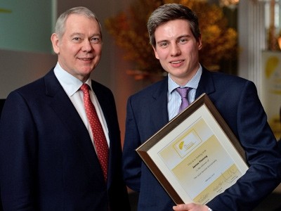 Alastair Storey presented James Fleming with the 2014 Gold Service Scholarship at Claridge's last night