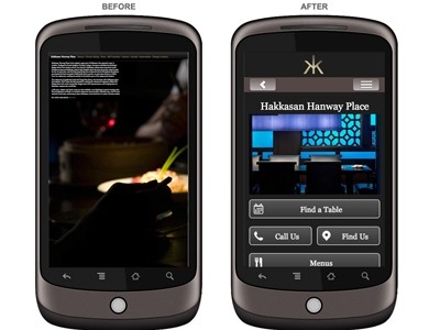 Hakkasan took advantage of a trial of the service and now has a website that is easier to read on a mobile phone