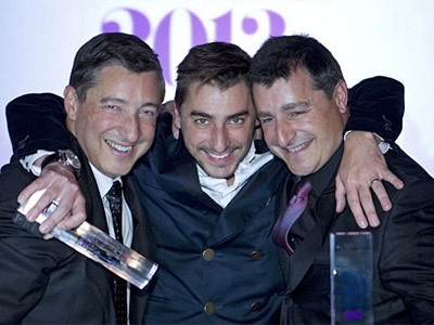 The Roca brothers - Joan, Jordi and Josef - celebrate winning the World's 50 Best Restaurants Awards 2013