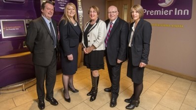 Annabelle Ewing, Minister for Youth and Women's Employment, with Premier Inn Edinburgh team