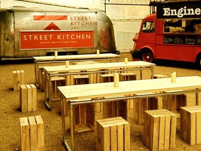 Street Kitchen Shoreditch has space for 50 diners within a covered seating area, with space for more if needed