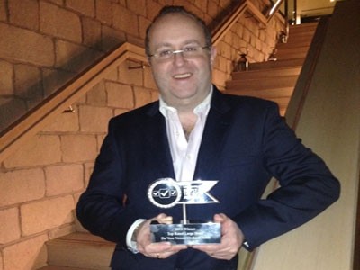 Lasse Hogberg, general manager of De Vere Venues’ Orchard Hotel in Nottingham, with the Best Large UK Hotel award
