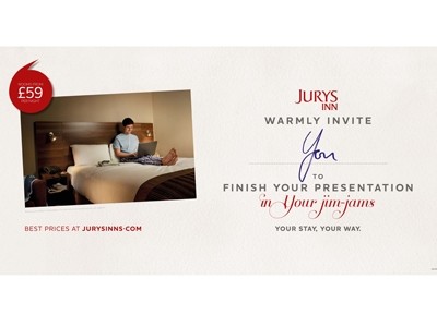 One of the three new Jurys Inn ads which aim to show the hotel group's value for money