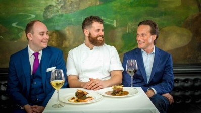 L-R restaurant manager Matthew Randall, head chef Garrett Keown and wine buyer and sommerlier Hamish Anderson