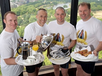 Andre Garrett, Michel Roux Jr, Fred Sirieix and Chris Galvin gear up for the race