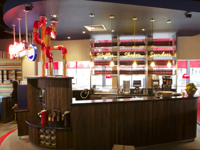 Pizza Hut's new design features different lighting schemes and bolder external facades