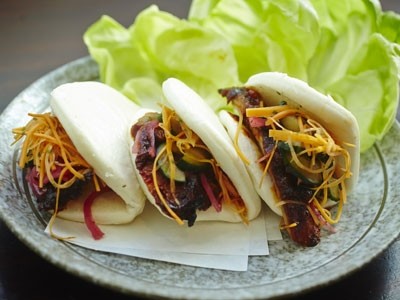 Steamed Hirata buns which diners assemble themselves will be a key feature at Flesh & Buns, Ross Shonhan's latest project that is one of a few in London challenging the traditions of Japanese food