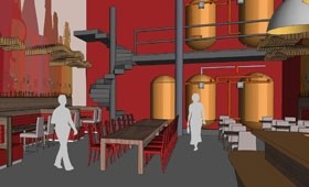 An artists impression of The Old Brewery's Main Hall