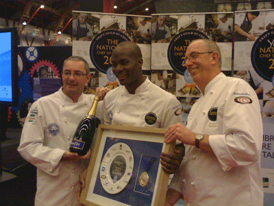 Chef of the Year 2011 Frederick Forster (centre) with David Mulcahy and Andrew Bennett