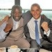 Galvin at Windows restaurant manager Fred Sirieix (right) and former boxing champion Clinton Mckenzie