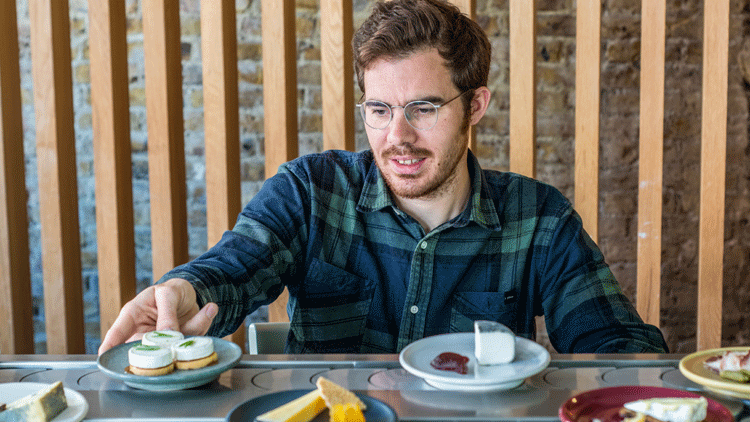 Mathew Carver on his conveyor belt cheese restaurant Pick & Cheese at KERB