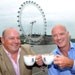 TCG’s commercial director Nick Francis and chief operating officer Nigel Wright enjoy a cup of Cafeology coffee on the company’s flagship site, the Tattershall Castle