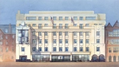 Drawing of the exterior of The Beaumont, Mayfair
