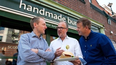L-R: Clive Broadhurst, investment director, Finance Birmingham with Handmade Burger Company owners Chris and Richard Sargeant 