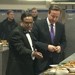 Enam Ali, founder of the British Curry Awards, gave David Cameron a tour the kitchen before the ceremony began