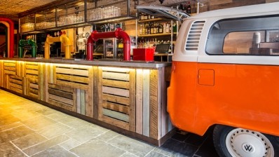 Archie's Bar & Kitchen has a full-size VW camper in the bar