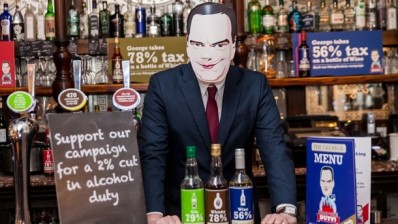 Staff at The Punch Tavern on Fleet Street wore George Osborne masks for the launch of the campaign today
