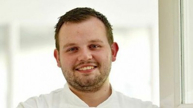 Adam Smith,  head chef at the Burlington Restaurant at the Devonshire Arms celebrates after being the only restaurant to gain four AA rosettes