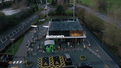 Wind power, recycled tyres, potato glue: McDonald’s opens its first UK net zero carbon restaurant