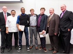 The winning Asian Junior Chefs Challenge team from Westminster Kingsway College - Sam Jones, Theophil Dalton Maag and Nathan Gayle 