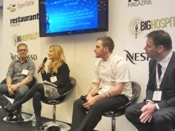 (L-R): Marcus Weedon (Carluccio's); Suzy Jackson (Hospitality Guild); Ben Spalding (John Salt); and Gary Hunter (Westminster Kingsway) were involved in the panel discussion at The Restaurant Show this week