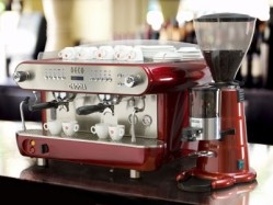 The Gaggia Deco D espresso machine is available in both red and grey
