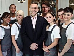 Michel Roux and his eight front-of-house recruits
