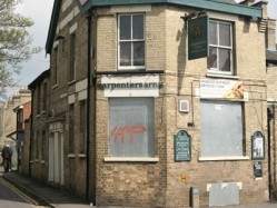 The Carpenters Arms in Cambridge closed in the summer last year - local MP Julian Huppert is hoping to pass a law protecting pubs from planning laws and change of use policies